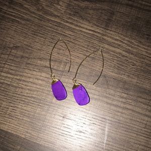 Purple and gold earrings